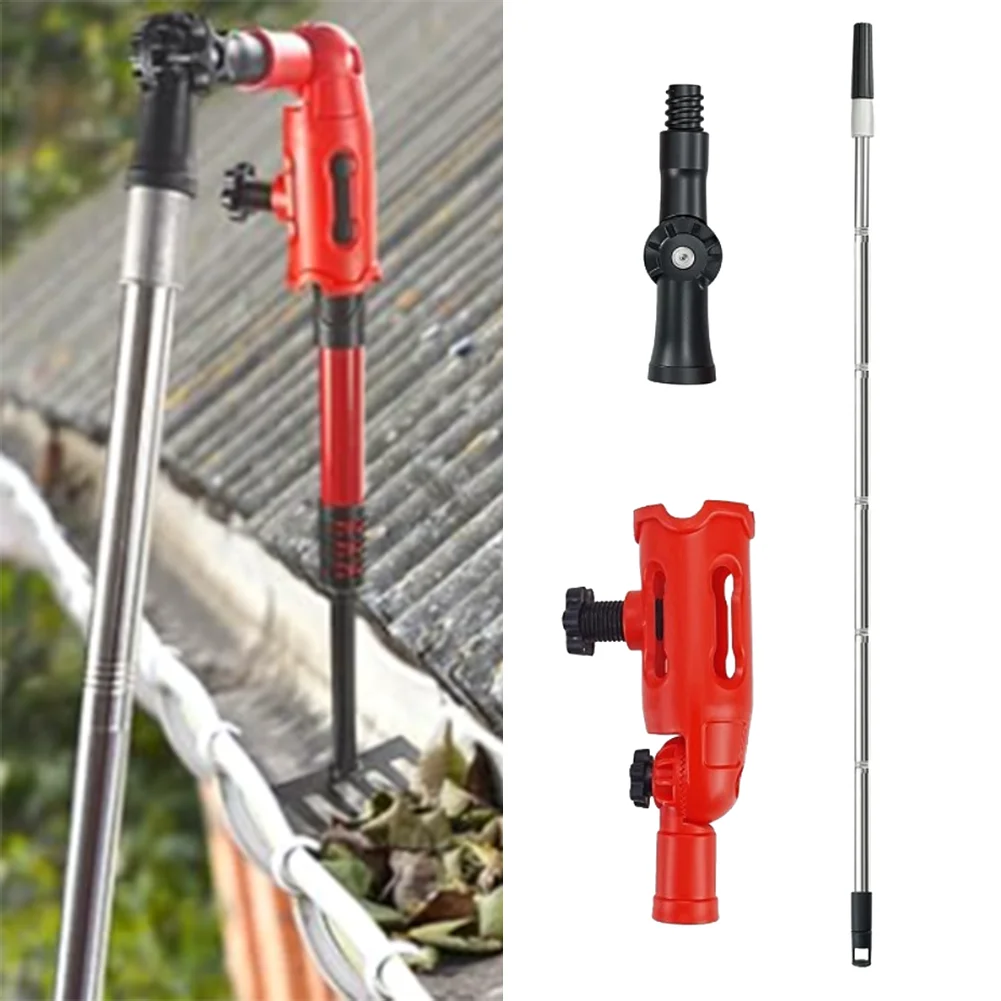 Telescopic Gutter Cleaning Poles 5 57ft with Adjustable Adapters Designed for Convenient Roof and Floor Cleaning