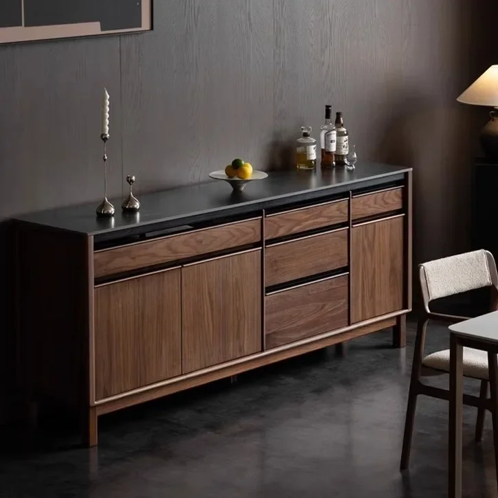 خزانة جانبية لتناول الطعام مصنوعة من الخشب الصلب متعددة الوظائف للمطاعم #5