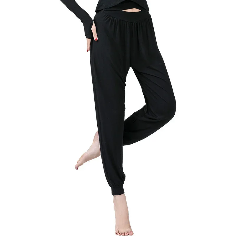 Latin Broek Modal Training Dress Performance Wear Latin Dance Pant Yogabroek Voor Vrouwen Ballroom Kostuum Praktijk Losse Broek