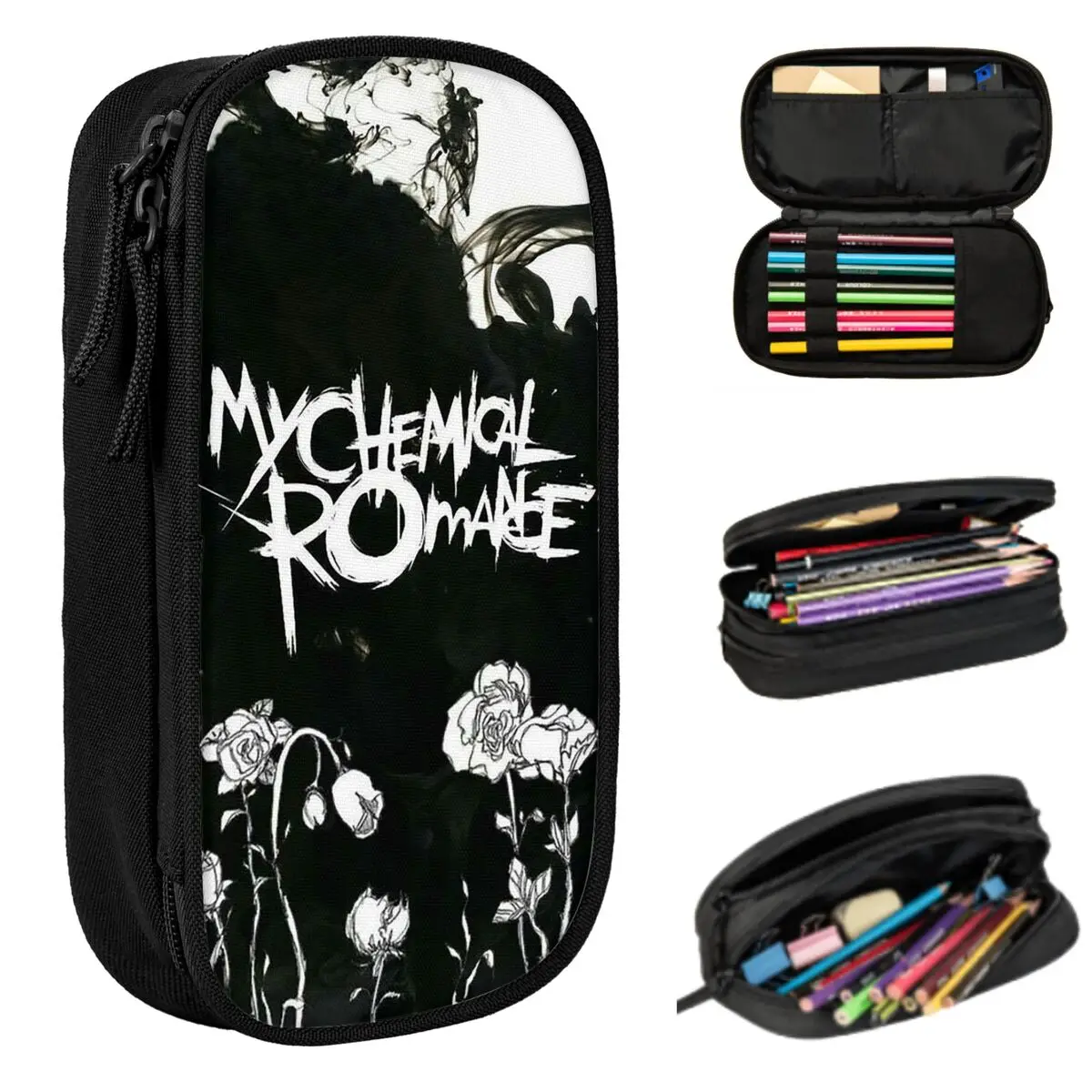 My Chemical Romance Pencil Case for Kids Gifts Pen Box Pencil Bag Stationery Supplies Pen Holder Bag