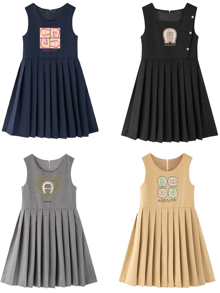 Cute baby girl dress summer New Child sleeveless dress College style pleated skirt party Kids princess dress performance costume