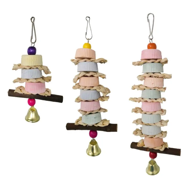 Parrot Beak Grinding Mineral Stone Cage Hanging Chewing Toy with