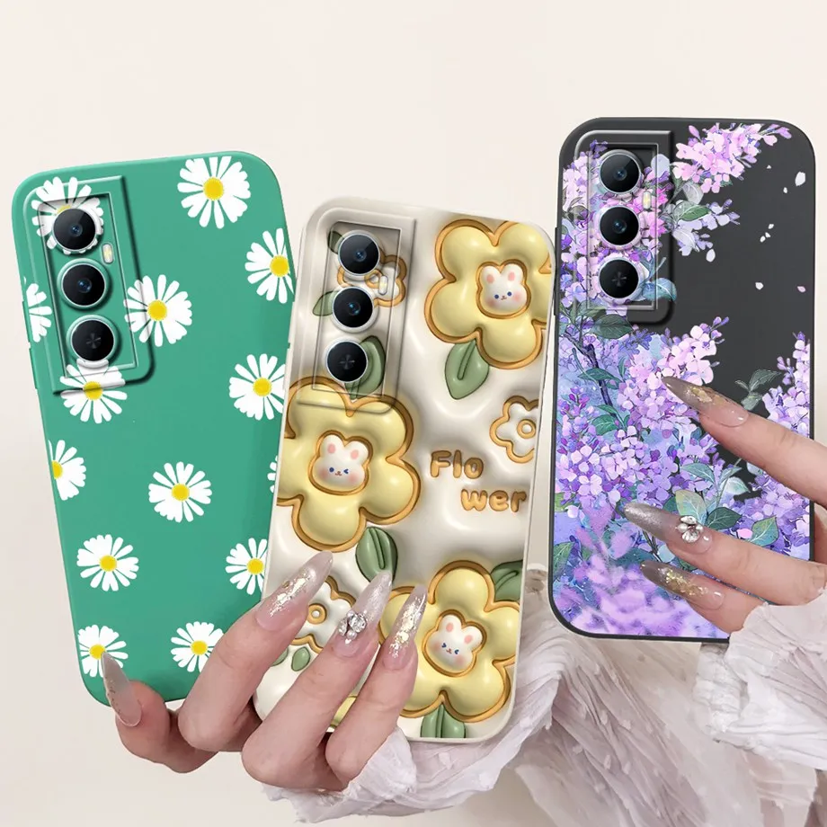 

For Realme C65 Coques 6.67" Cover RealmeC65 C 65 4G RMX3910 Case Luxury Liquid Silicone Soft Phone capa Women Stylish Bumper