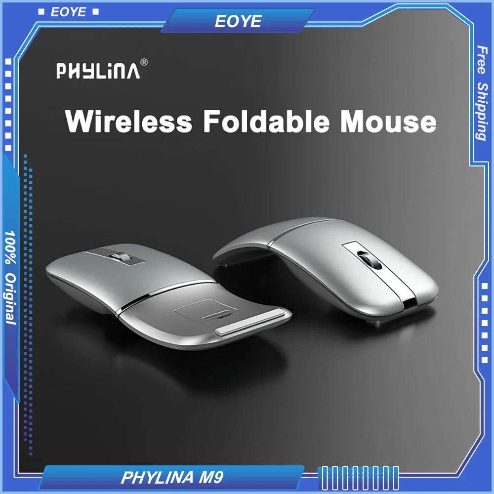 PHYLINA M9 Foldable Wireless Bluetooth Mouse 2.4G Silent Mute Laptop Dual Mode Rechargeable Office Ultra-thin 15dB Click Sound