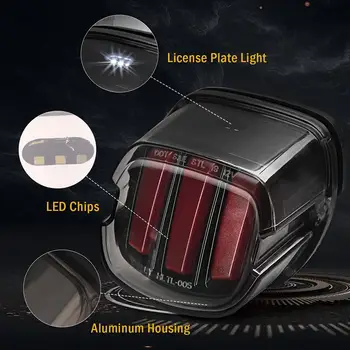 Luz trasera de freno LED DOT para motocicleta, lámpara de señal de giro trasera para Harley Sportster Dyna Fatboy Softail Touring Road Glide Road King 8 best sales Luz trasera Harley - №1