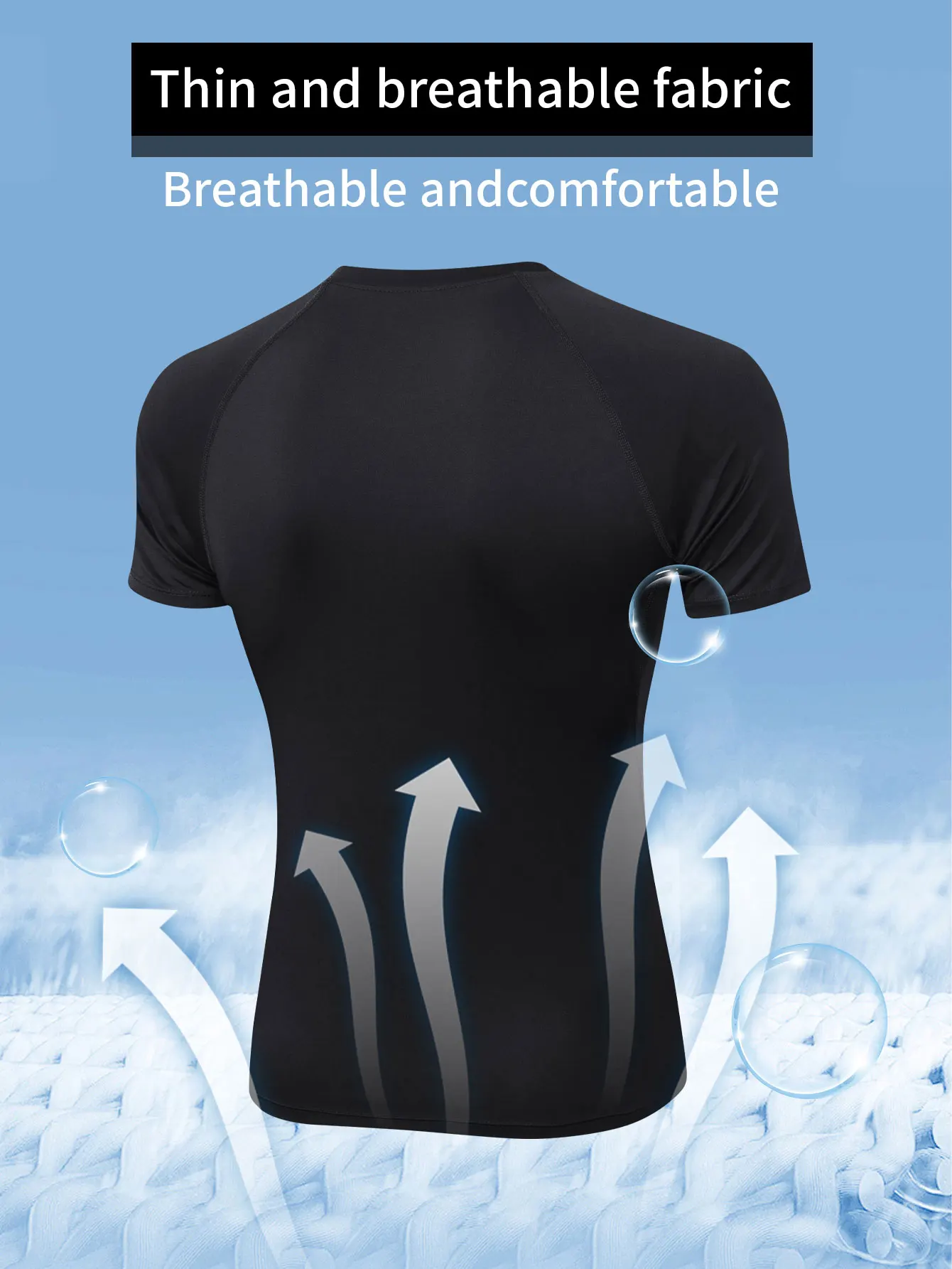 تي شيرت صيفي للرجال بأكمام قصيرة لضغط اللياقة البدنية الرياضية؛ تي شيرت رجالي للياقة البدنية والجري وقميص لياقة بدنية قابل للتنفس #1