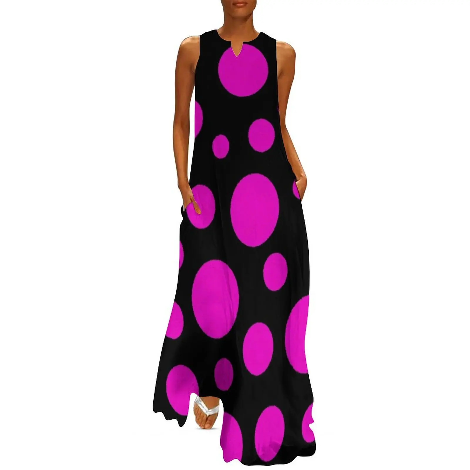 

Magenta Long Dress Summer women"s clothing Elegant gown