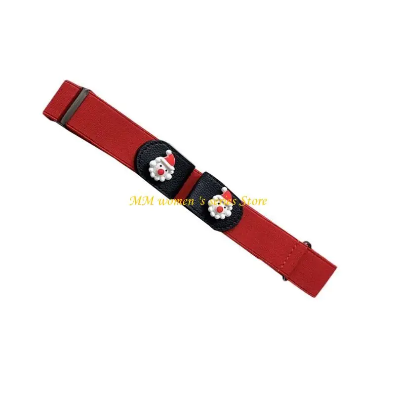 Q39C弾性ウエストバンドジャンベルトクリスマスツリーパターンウエストベルトファッショナブル