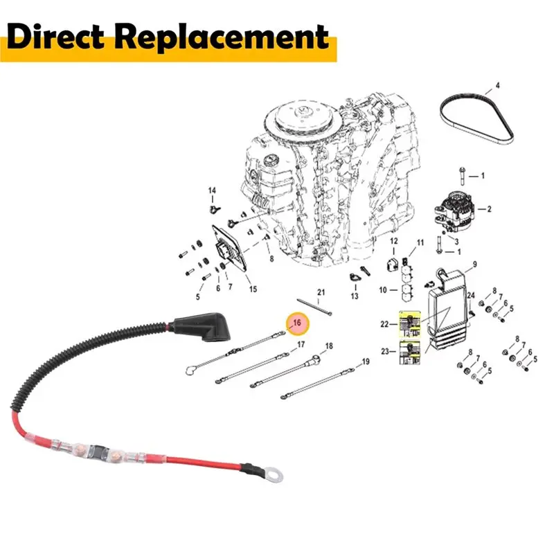 For Mercury 135HP/150HP For Mariner 150HP(2011) 2Pcs 8M0057698 Fused Harness Replacement Accessory For Outboard Motor