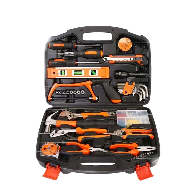 Professional 106 Pcs Manual Hardware Set Plastic Toolbox Customizable Hard Case for Household Repair Tools Minimum Order 1 Set
