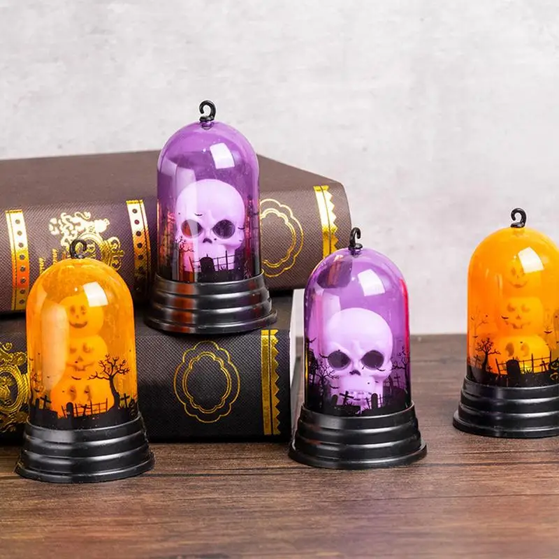 12Pcs Halloween Ghost LED Lights Ghost Pumpkin Lights Battery Powered Horror Desktop Decorations Multifunctional Decoration