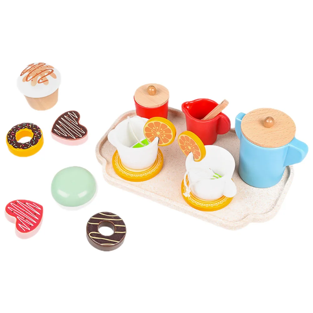 

Early Education Educational Dessert Cake Set Play Food Toddler Pretend Wooden Afternoon Tea Toy Toys