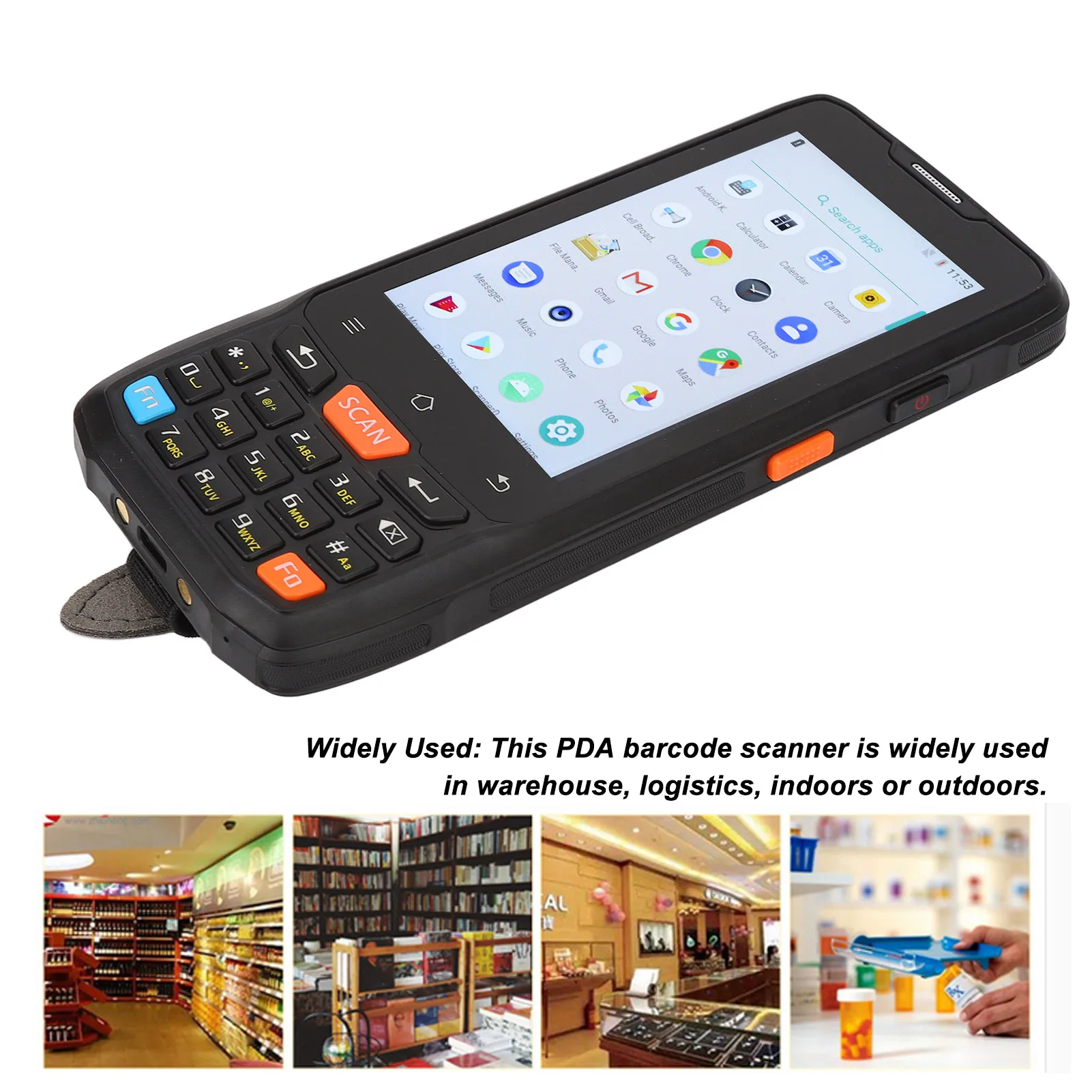 Rugged Mobile Computer Support 1D 2D PDA Barcode Scanner 2GB  16GB ROM Widely Used 4in Screen IP65  for Logistics