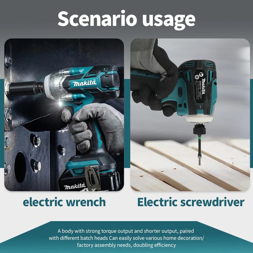 Makita DTW285 Impact Wrench DTD172 Impact Driver Brushless Cordless Electric Tool Set For Car Repair Woodworking DIY