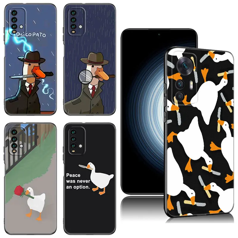 Funny Duck Goose Black Case For Xiaomi Redmi 11 Prime 11A 12C 13C A1 A2 Plus A3 12 4G 10 13R 5G 9A 10A 9C 10C 9i 12R Note 9T