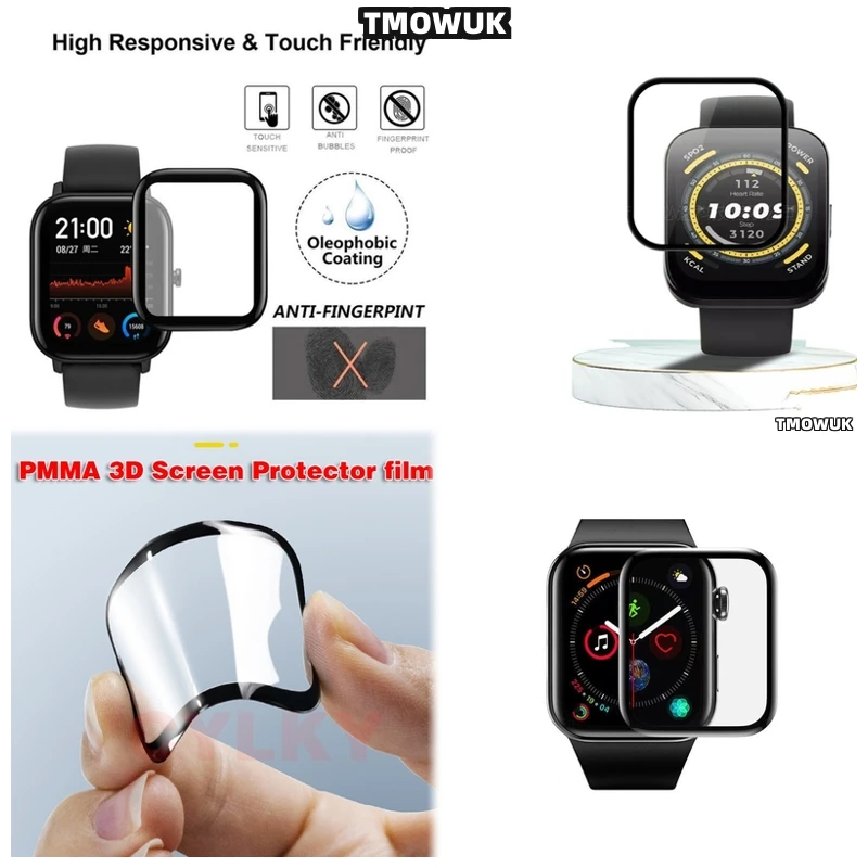 

Soft Flexible Protective Film With 3D Curved Full - Cover For Protecting Amazfit BIP 3 5 6 U Pro Active Unity GTS 2E 2 3 4 MINI'