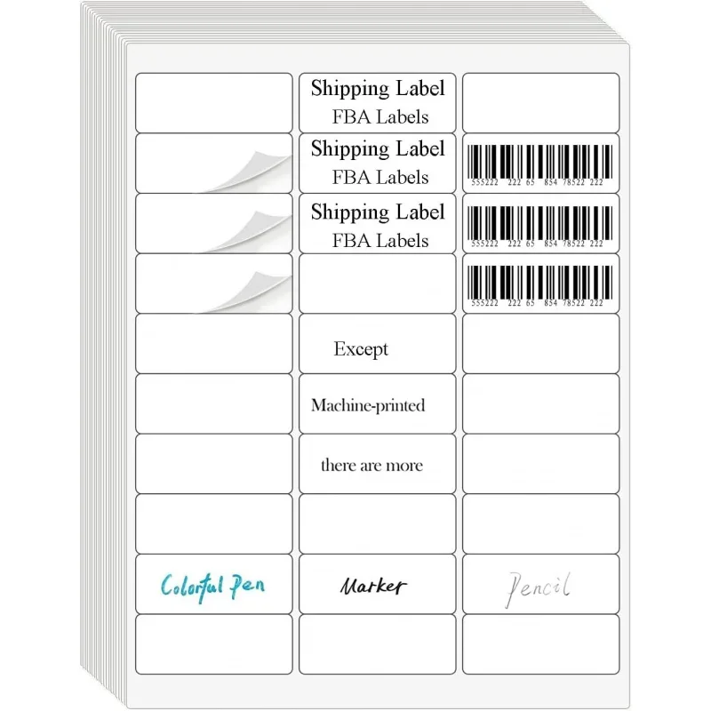 30 UP Labels 1x2-5/8 Mailing Labels Address FBA Labels Laser/Inkjet Printers, White Blank Sticker Name Tags, Prin