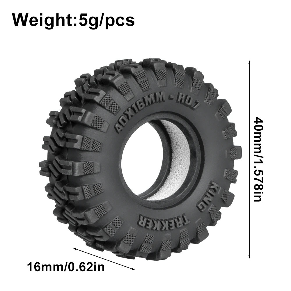 1/30 Rc Crawler Tires 40mm 0.7in Soft Rubber All Terrain Tyres For 1/30 Rock Mud Car Axial Scx30 Ascent-32 Tires Upgrade Parts