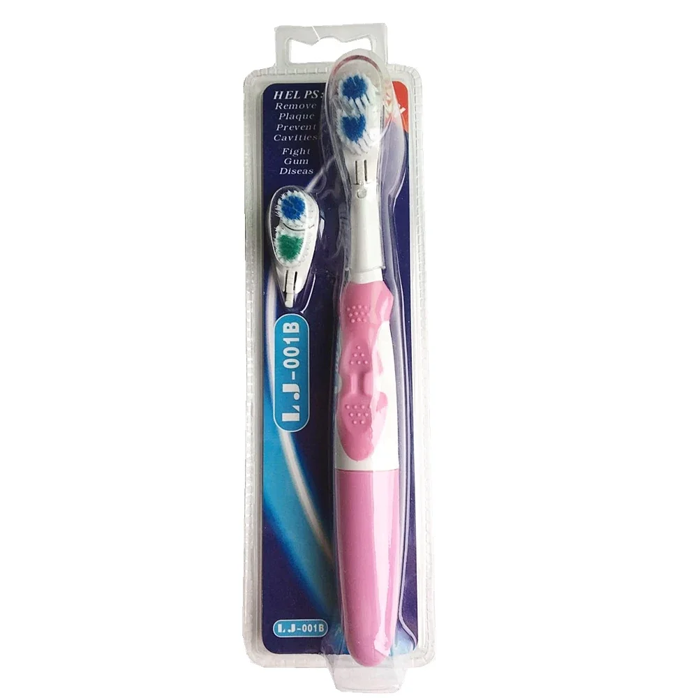 Electric Toothbrush Set with 2 Brush Heads + Cross Bristled Replacement