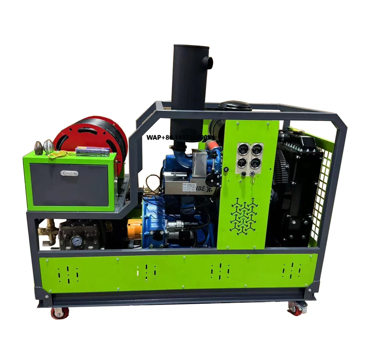 High-Pressure 2900psi 135LPM Large Flow Water Jet Blaster Remote Control Sewer Drain Pipeline Dredging Cleaner Machine New