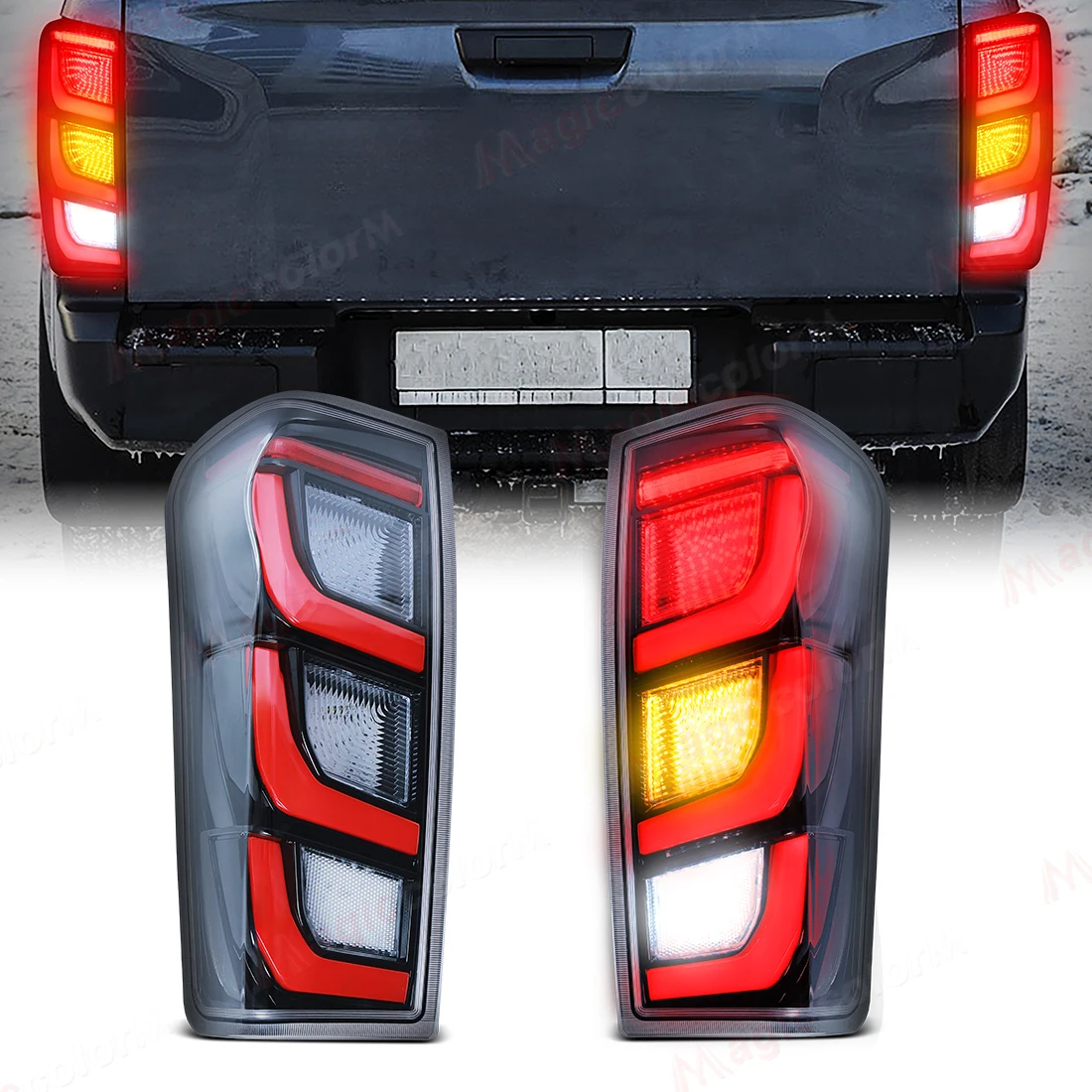 

2 шт. светодиодные задние фонари для Isuzu D-Max Dmax 2012 2013 2014 2015 2016 2017 2018 2019 годов, задний тормоз, динамический указатель поворота