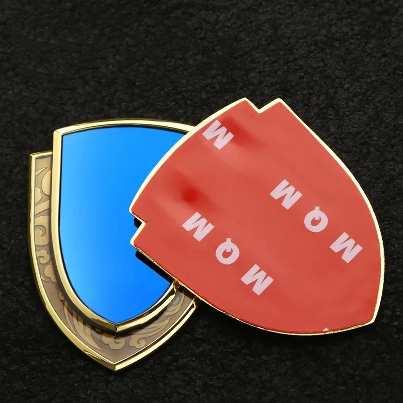 3D Metal Car Motorcycle Sticker Emblem Badge Shield Shape Self Adhesive Easy Install Car Truck SUV Body Fender Decor Accessories