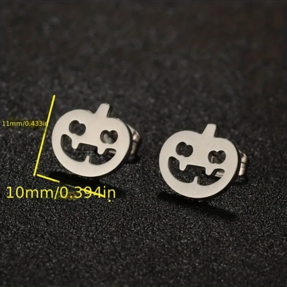 1 Pair of Halloween-Themed Fun Pumpkin Head Hollow-Out Earrings, Available in Multiple Colors, Simple and Stylish Fashion Accessories, Eye-Catching Everyday Wear for Sweet and Cool Girls, Must-Have Accessory for Holiday Parties and Dates, Unique Design Versatile Earrings for Students, Surprise Gift for Girlfriends, Personalized Trendy Street Style Accessory, Exquisite and Compact Earrings for Both Commuting and Dating