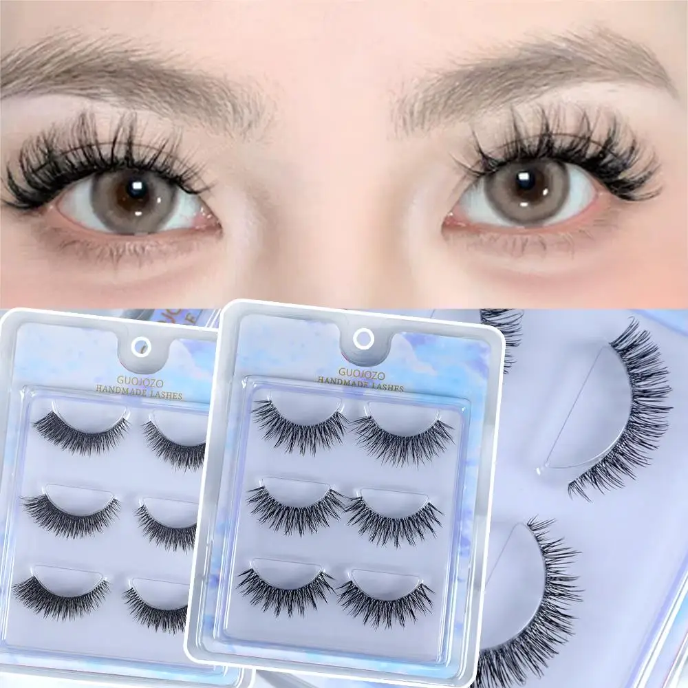 

False Eyelashes Cross Thick Decor Long Lash Extension Eye Makeup Items Reusable Supplies Useful Cosmetics Clear Stem Lash