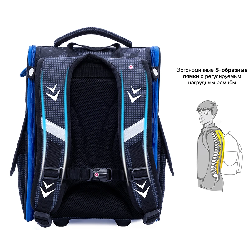 Orthopedic School Backpack For Boys 3D Cartoon Football School Bag Children 1 Grade Backpacks Kids Satchels Bookbag Russia Brand