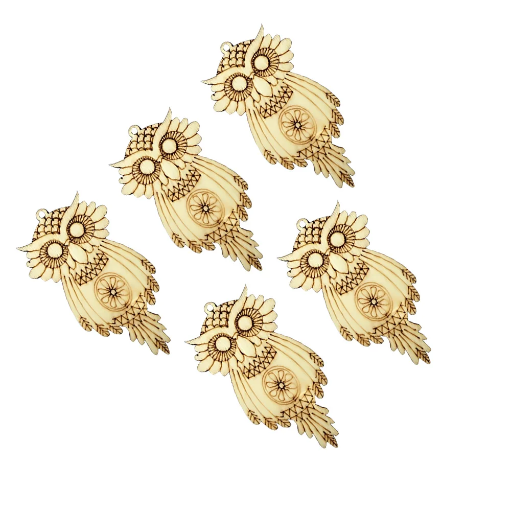 5Pcs White Owl Shape Pendant Durable Process Board Material for DIY Necklace Bracelet Earrings Owl Shape Pendant