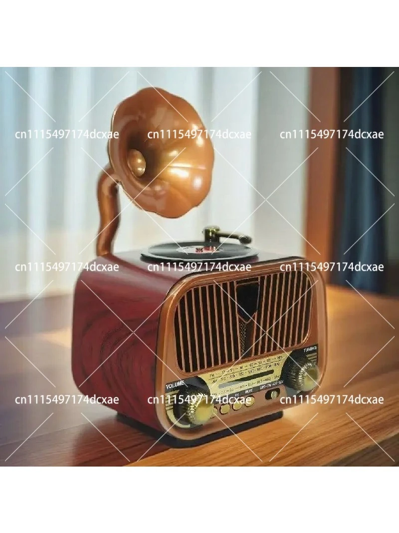 Vintage Retro Bluetooth Speaker Multifunction Wireless Mini Phonograph Style Home Audio Player