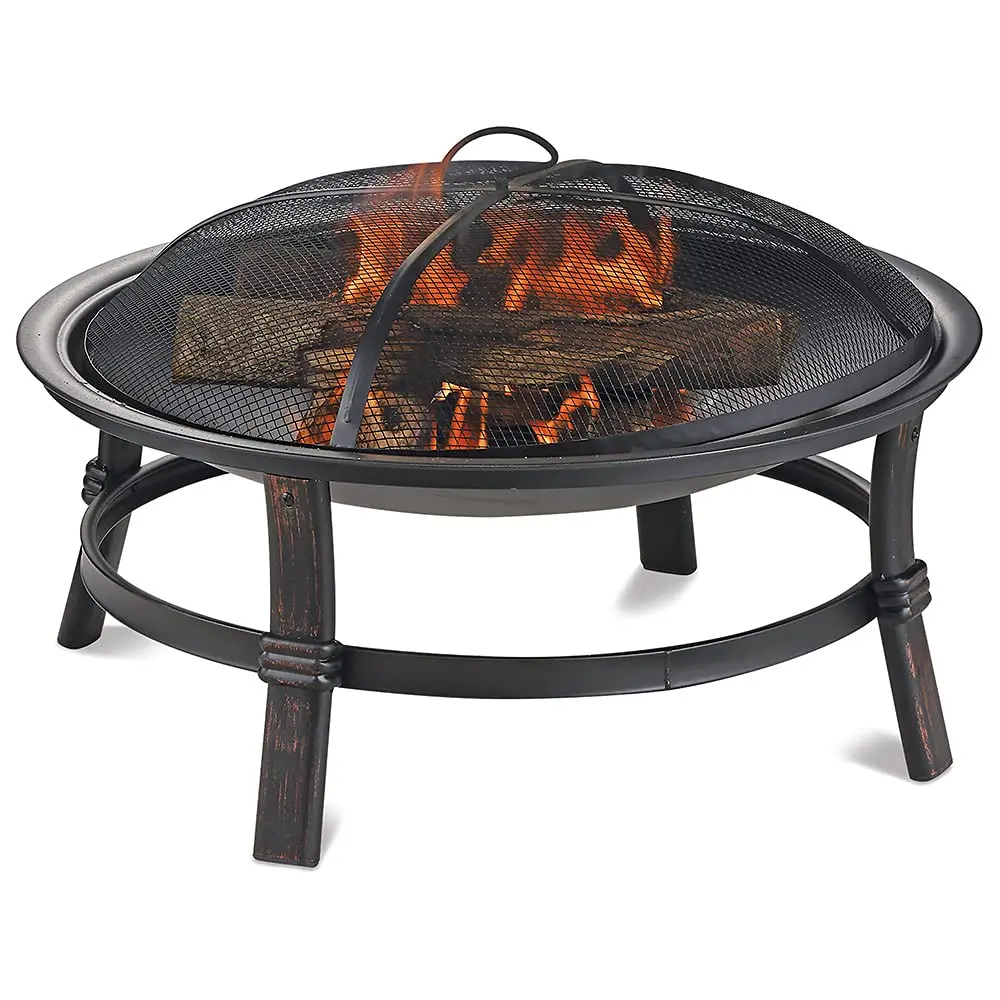 WAD15121MT Brushed Copper Wood Burning Outdoor Firebowl