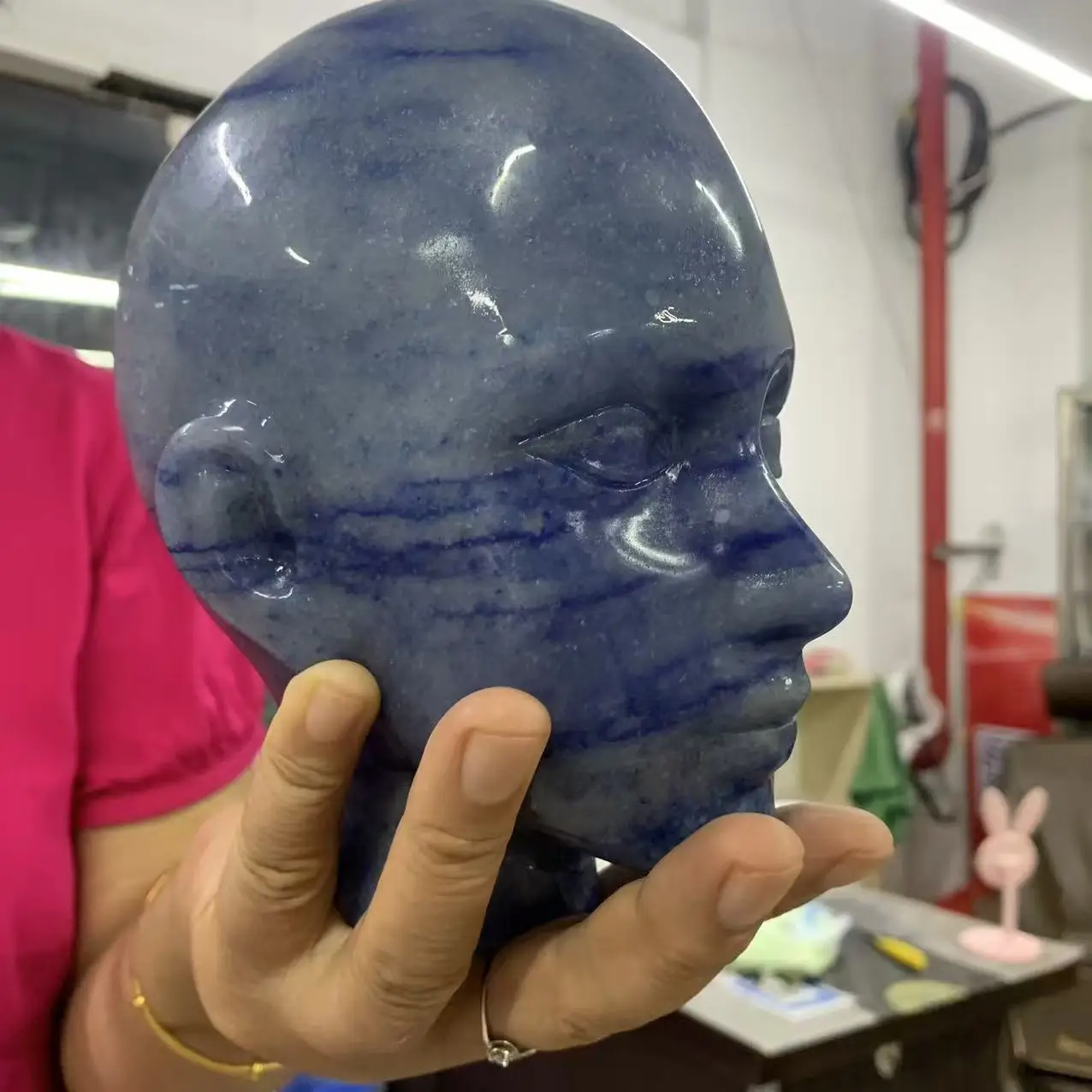 Natural Blue Aventurine, Crystal Quartz Skull Model, Energy Gemstone, Spiritual Healing, Home Decoration, Demagnetization, Divin
