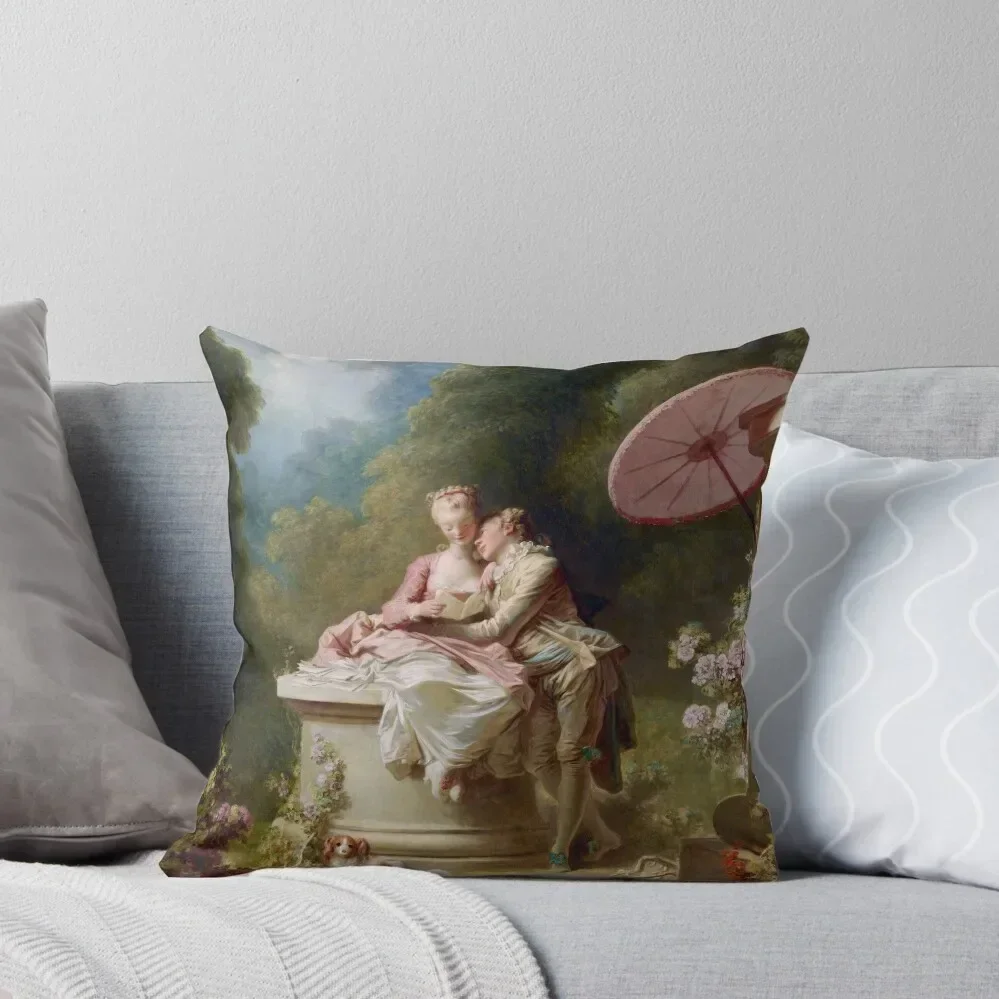 The Progress of Love: Love Letters Jean Honoré Fragonard Throw Pillow luxury decor Ornamental Pillow pillow