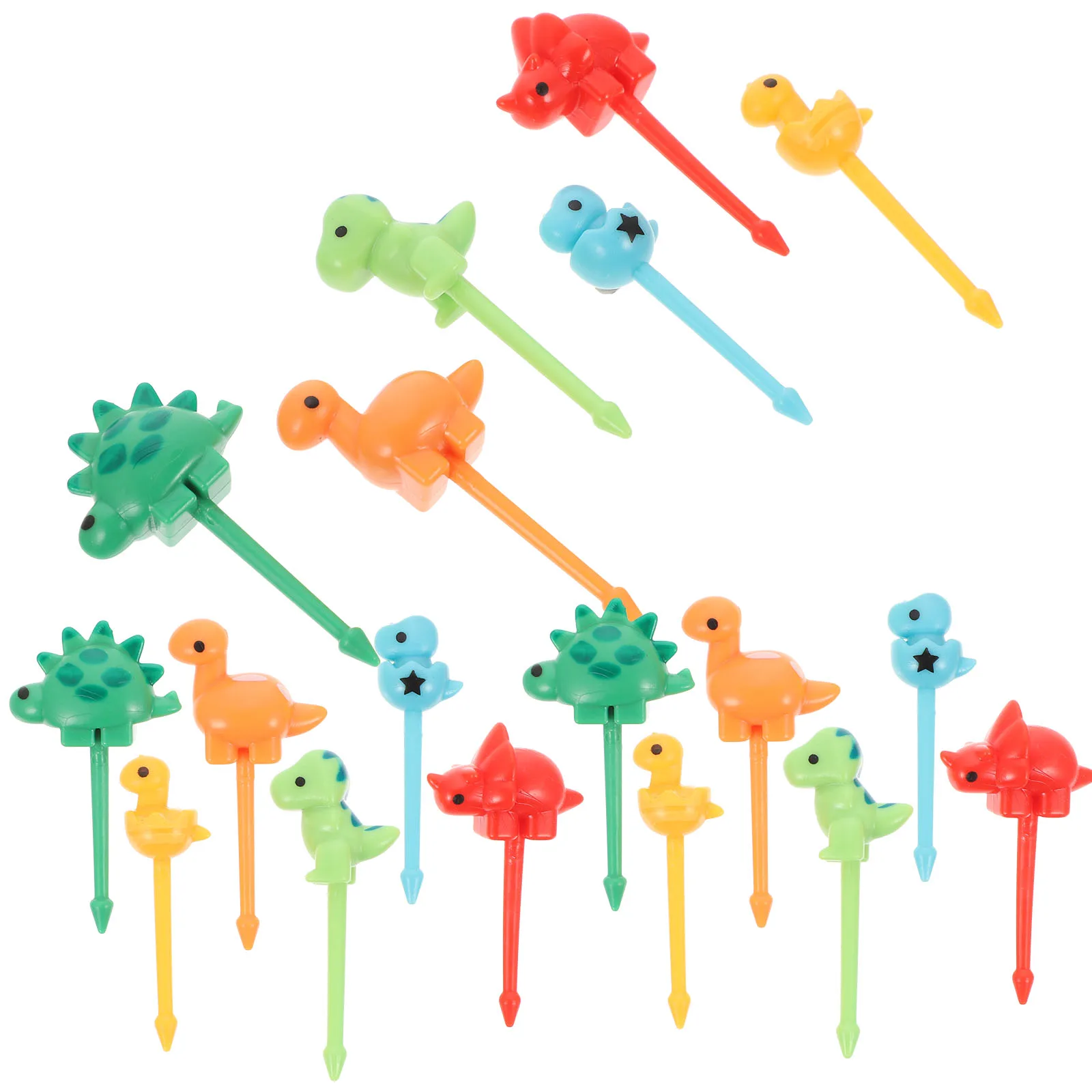 

18pcs Cartoon Food Sign Kids Animal Fork Cake Dinosaur Stick Abs Reusable Party Fruit Picks for Appetizers Snacks Bar Tools