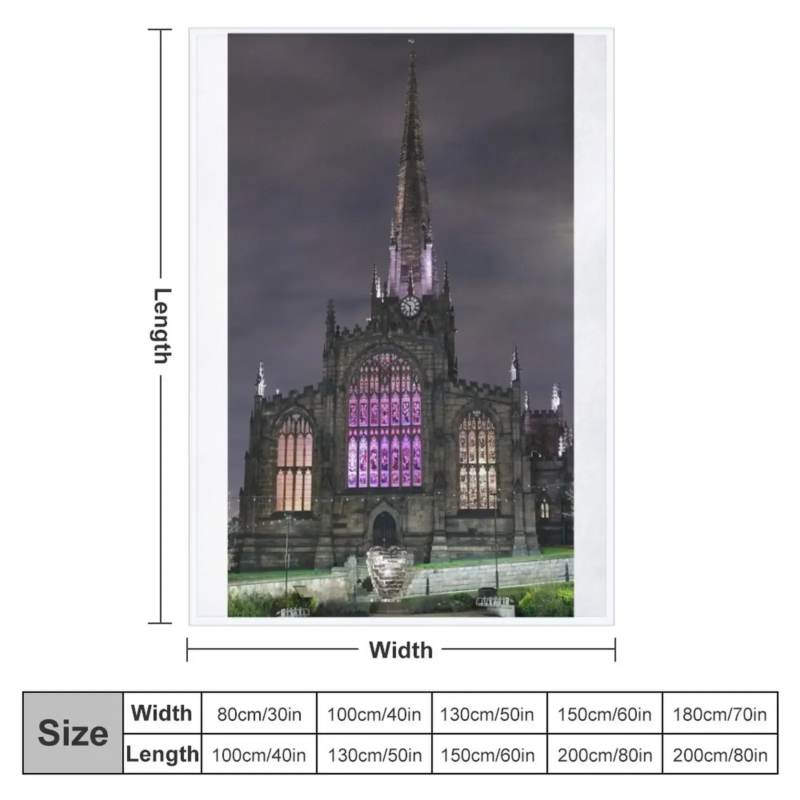 Rotherham Minster at night Throw Blanket Summer Beddings Plaid on the sofa Soft Big Tourist Blankets