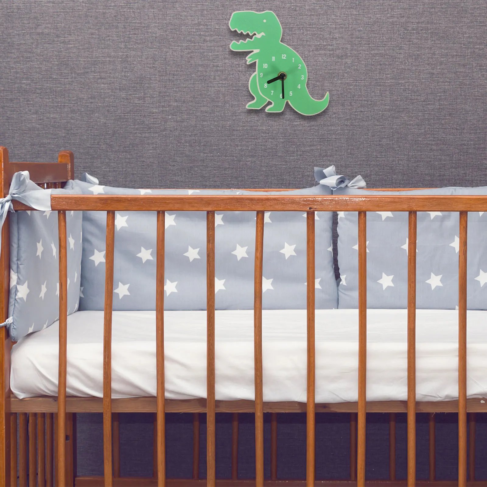 

Silent Cartoon Dinosaur Shaped Wall Clock Large Numbers Bedroom Kids Room Decor Home Office Living Room Decorative Wall Hanging