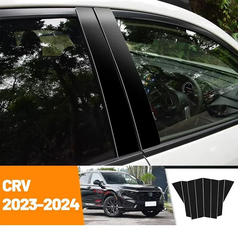 

Для Honda CR-V CRV 2023-2024 черные двери и окна из углеродного волокна B C, стойки, декоративные наклейки