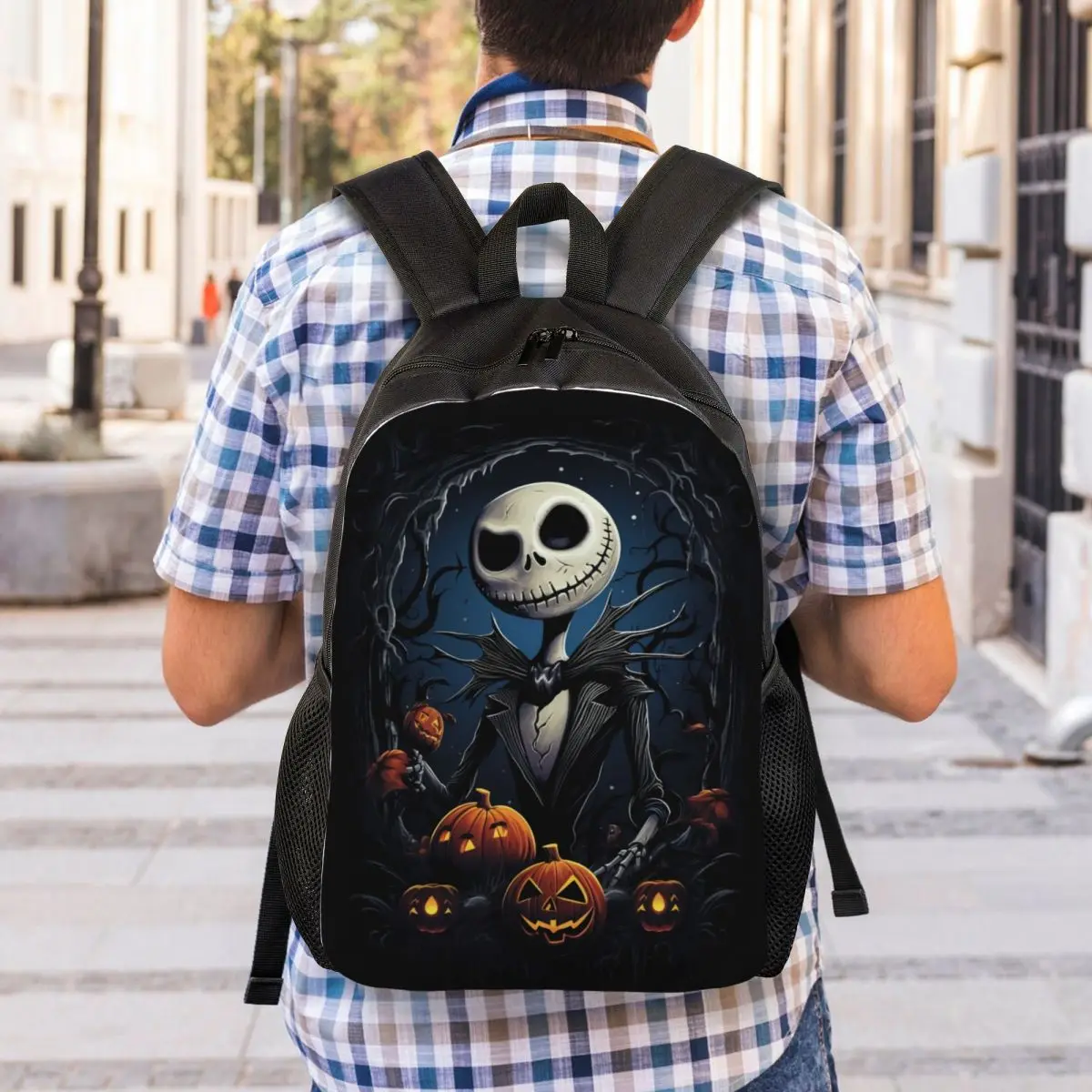 Custom The Nightmare Before Christmas Laptop Backpack Men Women Casual Bookbag for College School Students Jack Skellington Bag