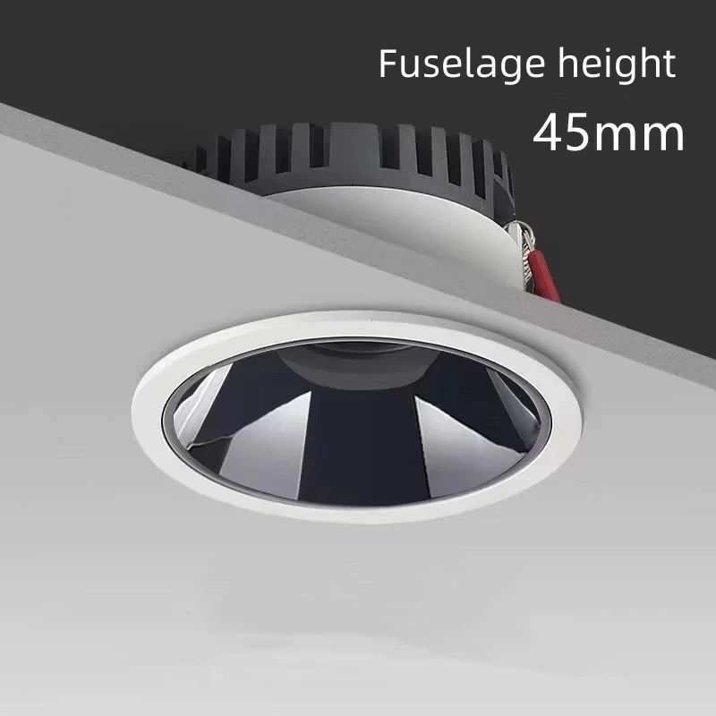 Dimmable spotlight embedded cob anti-glare household narrow edge led ceiling light downlight 9W12W15W20W AC96-240V