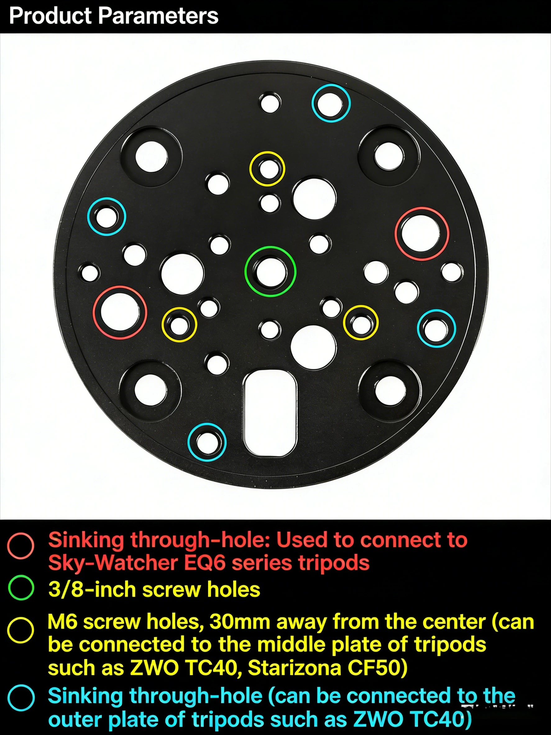 1 Stück Schnellverschluss-Verlängerungsstück 200mm/250mm/300mm Verlängerungsstange mit Anti-Kolbenstich-Schutz für Sky-Watcher WAVE Äquatoriale Montierung – Detail 5