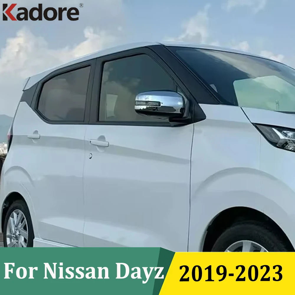 For Nissan Dayz 2019 2020 2021 2022 2023 Chrome Side Door Mirrors Cover Rearview Mirror Cap Trims Sticker Exterior Accessories