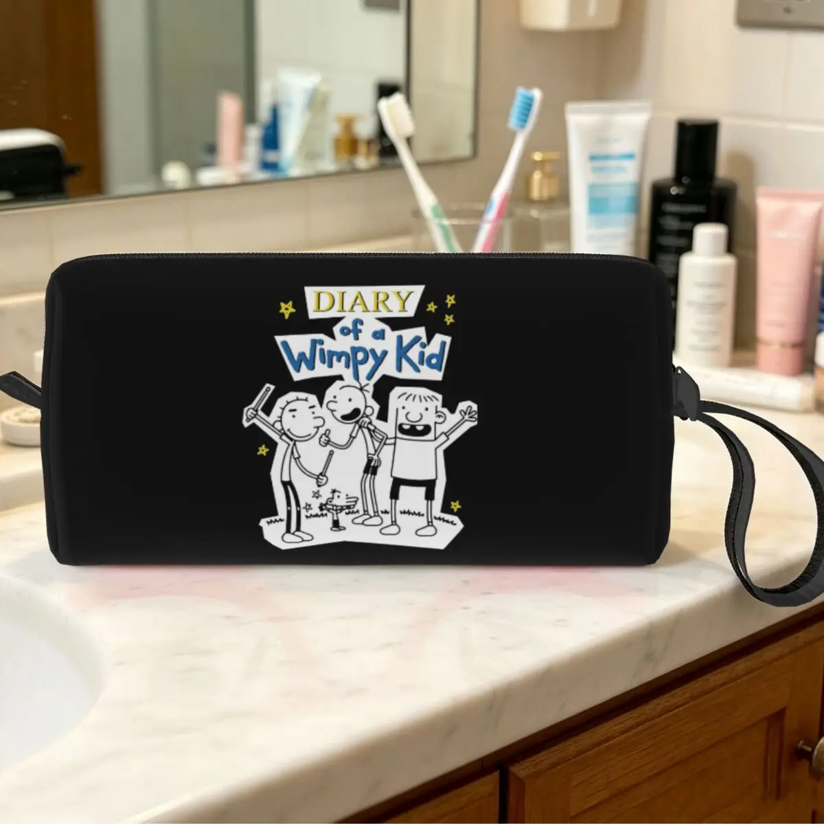 Diary Of A Wimpy Kid Group Makeup Bag Cosmetic Organizer Storage Dopp Kit for Women Beauty Travel Pencil Case