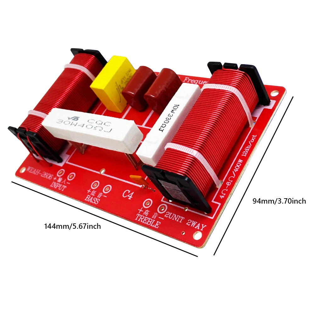 1-2 Stuks 2 Manieren 400W Luidspreker Crossover Module Treble Basluidsprekers Filter Frequentieverdeler Hoog Vermogen Voor Diy Home Audiosystemen