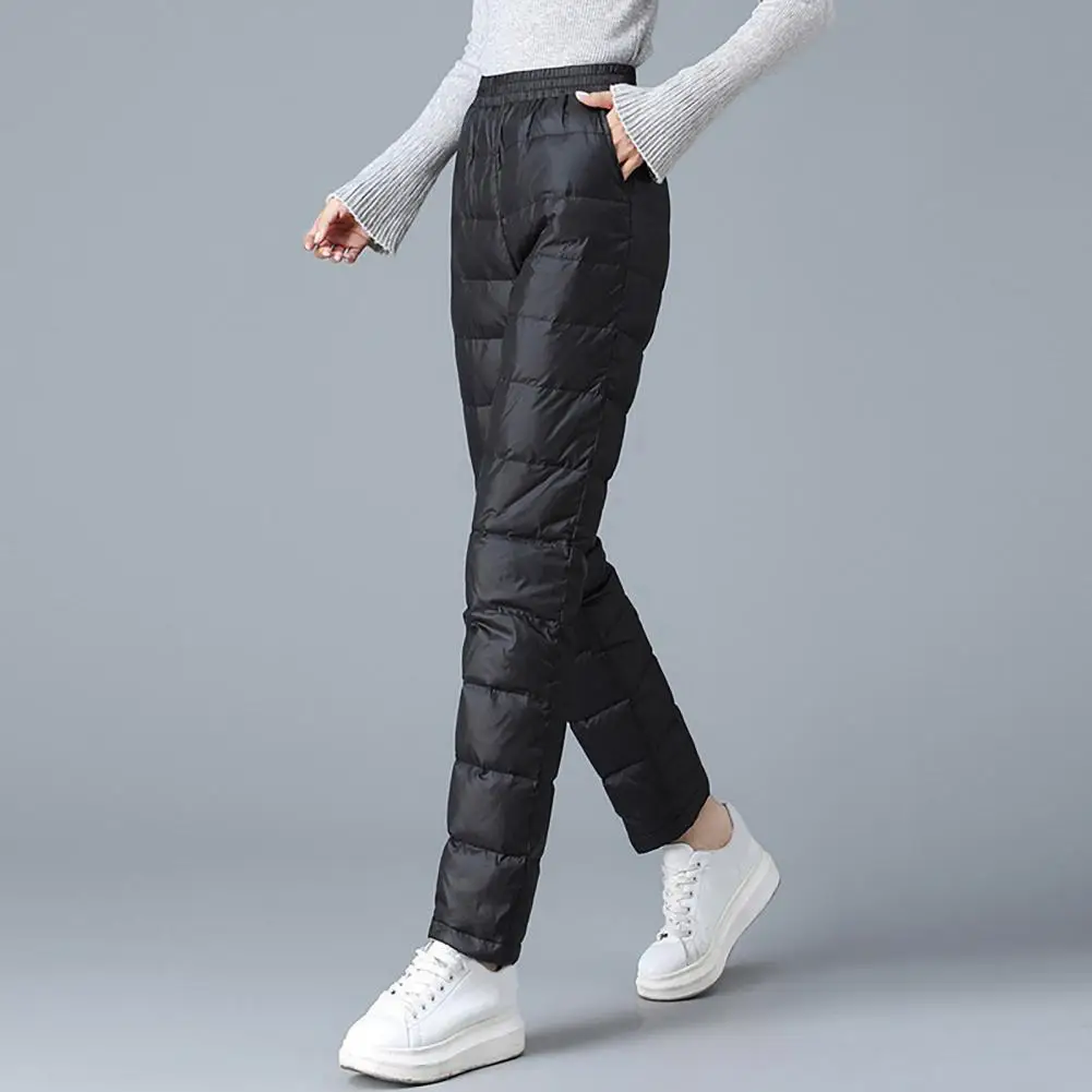 

Women Cotton Trousers Solid Color Women Pants Windproof High Waisted Women's Cotton Pants with Warmth Style Slim Fit for Winter