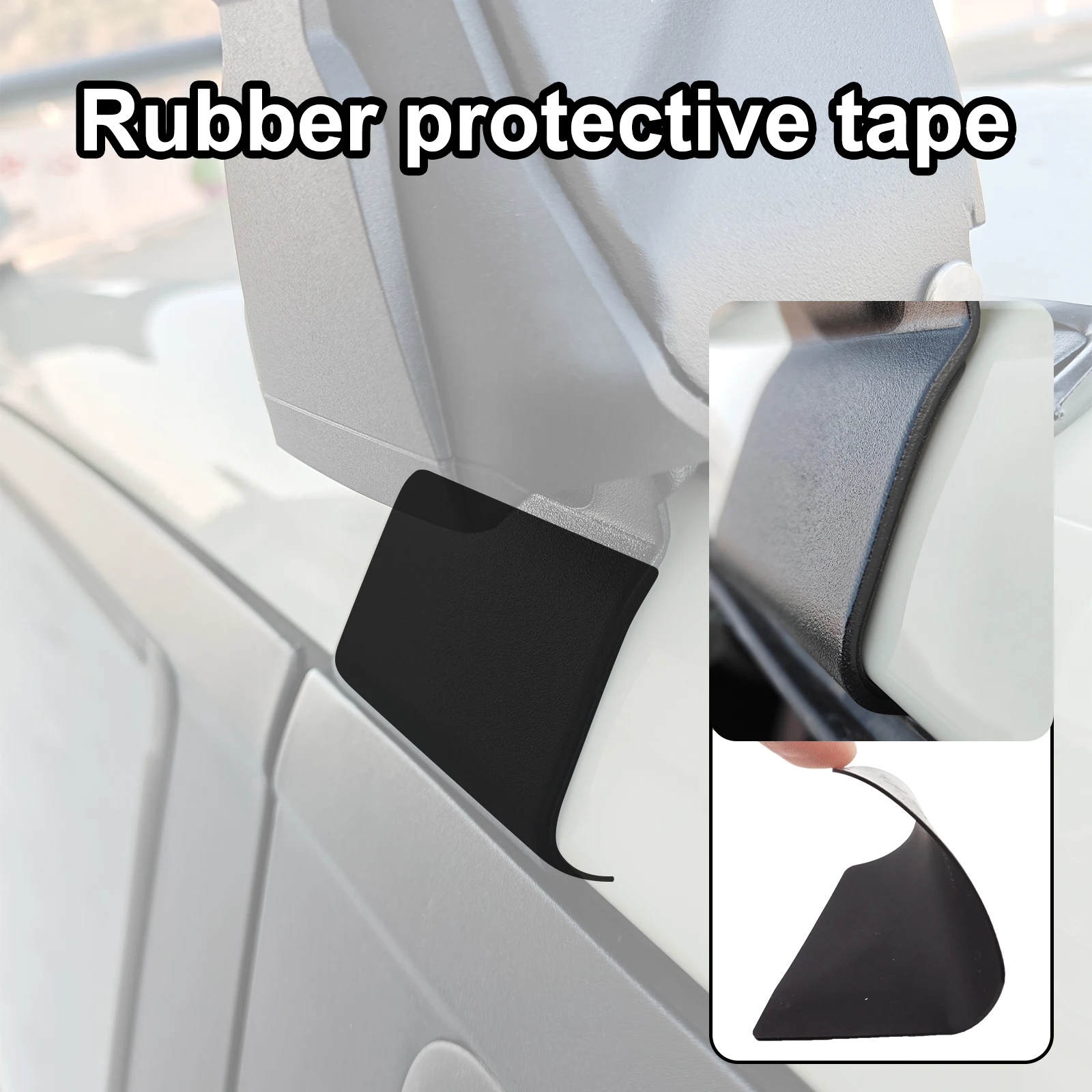Car Roof Rack Hook Protector Pads, Anti-Scratch Rubber Stickers for Crossbar Hooks, Paint Protection Guards Universal Fit