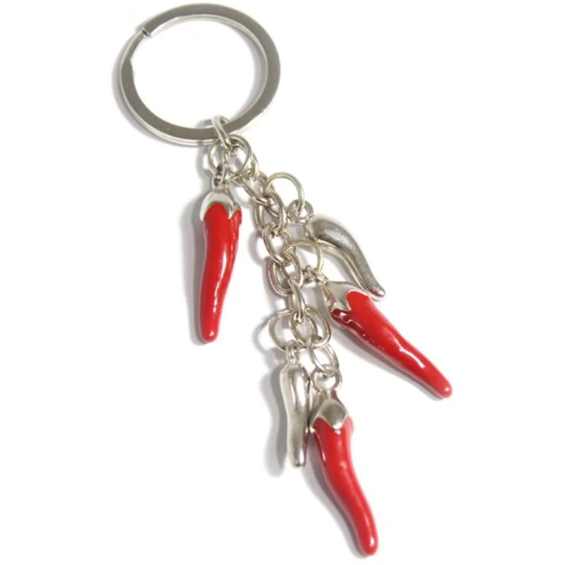 1Pc Creative Korean Styles Women Vegetable Lucky Horn Chilli Pendant Keychain Italian Cornicello Red Pepper Men Trinkets Jewelry - view 4