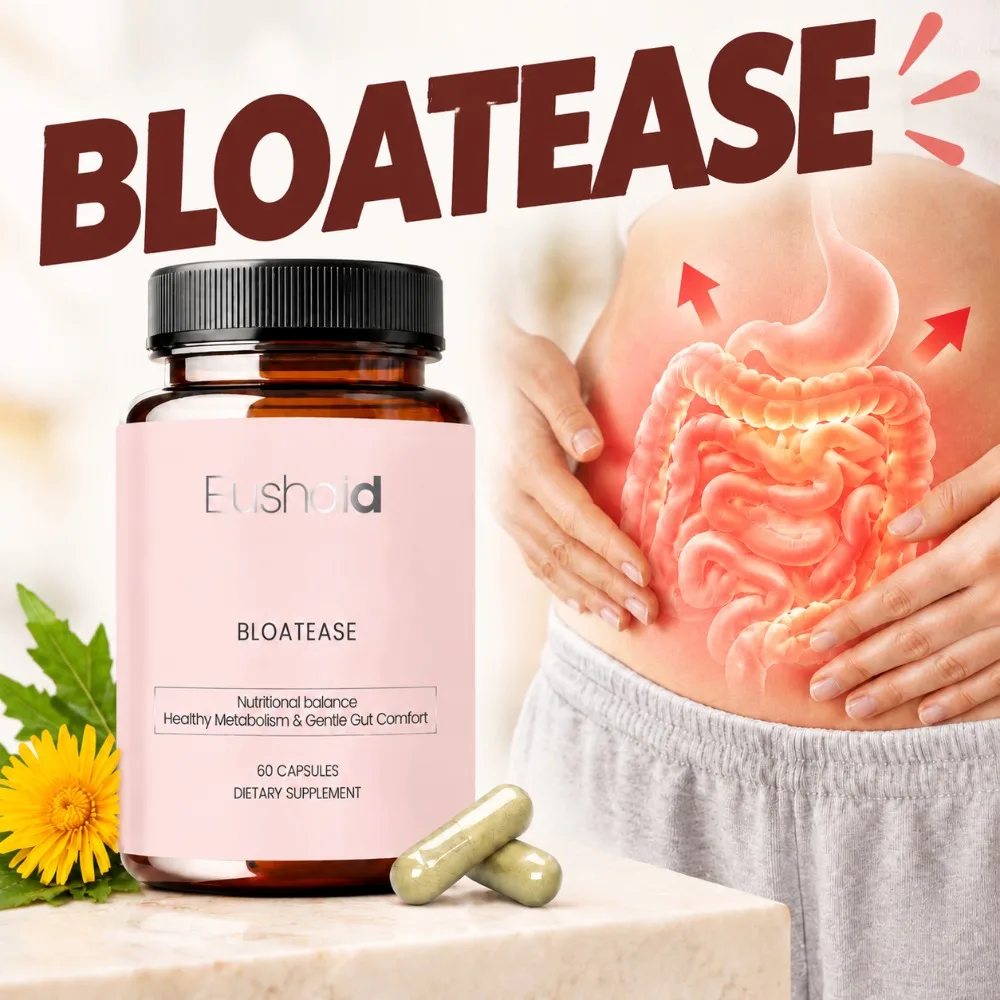 BLOATEASE Capsules Promotes Metabolic Efficiency Maintain Gut Comfort Relieve Postprandial Bloating with Dandelion Root 60 Ct