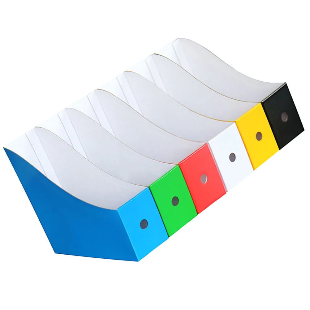 

6pcs Colored File Management Rack Thickened Paper Strong Document Holder Magazine Organizer Desk Storage Office Files