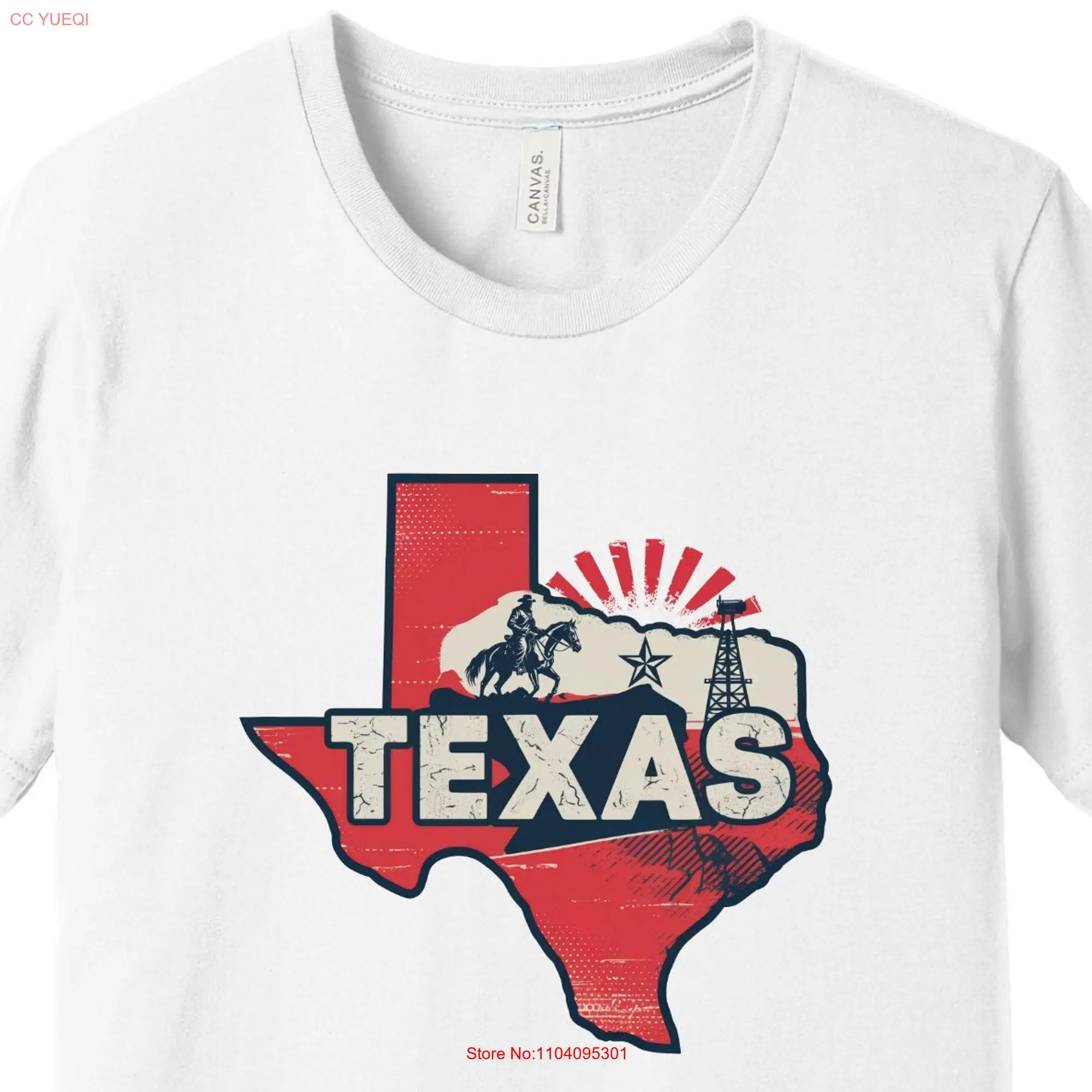 Texas State T Shirt Lone Star and Cowboy Design Pride long or short sleeves